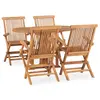 Image de vidaXL Ensemble à manger d'extérieur pliable 5 pcs Bois solide de teck