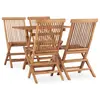 Image de vidaXL Ensemble à manger d'extérieur pliable 5 pcs Bois solide de teck