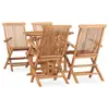 Image de vidaXL Ensemble à manger d'extérieur pliable 5 pcs Bois solide de teck