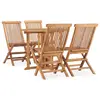 Image de vidaXL Ensemble à manger d'extérieur pliable 5 pcs Bois solide de teck