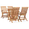 Image de vidaXL Ensemble à manger d'extérieur pliable 5 pcs Bois solide de teck