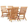 Image de vidaXL Ensemble à manger d'extérieur pliable 5 pcs Bois solide de teck