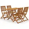 Image de vidaXL Ensemble à manger de jardin pliable 5 pcs Bois d'acacia solide