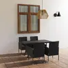 Image de vidaXL Ensemble à manger de jardin 5 pcs Résine tressée Noir