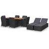 Image de vidaXL Ensemble à manger de jardin 9 pcs Résine tressée Noir