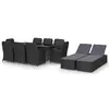 Image de vidaXL Ensemble à dîner de jardin 11 pcs Résine tressée Noir