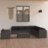 Image de vidaXL Salon de jardin 9 pcs avec coussins Résine tressée Gris