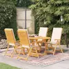 Image de vidaXL Ensemble à manger de jardin 5 pcs coussins Bois de teck massif