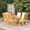 Image de vidaXL Ensemble à manger de jardin 7 pcs coussins Bois de teck massif