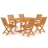 Image de vidaXL Ensemble à manger de jardin 7 pcs Bois de teck massif
