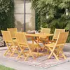 Image de vidaXL Ensemble à manger de jardin 7 pcs Bois de teck massif