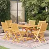 Image de vidaXL Ensemble à manger de jardin 7 pcs Bois de teck massif