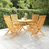 Image de vidaXL Salon de jardin 5 pcs Bois de teck massif