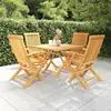 Image de vidaXL Salon de jardin 5 pcs Bois de teck massif