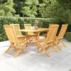 Image de vidaXL Ensemble à manger de jardin 7 pcs Bois de teck massif