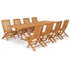 Image de vidaXL Ensemble à manger de jardin 9 pcs Bois de teck massif