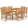 Image de vidaXL Ensemble à manger de jardin 7 pcs Bois de teck solide