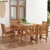 Image de vidaXL Ensemble de salle à manger de jardin 7 pièces 140 x 80 cm en bois de teck massif