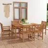 Image de vidaXL Ensemble de salle à manger de jardin 7 pièces 160 x 80 cm en bois de teck massif