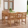 Image de vidaXL Ensemble de salle à manger de jardin 5 pièces 180 x 90 cm en bois de teck massif