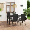 Image de vidaXL Ensemble à manger de jardin 5 pcs noir