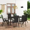 Image de vidaXL Ensemble à manger de jardin 7 pcs noir