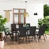 Image de vidaXL Ensemble à manger de jardin 9 pcs noir