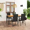 Image de vidaXL Ensemble à manger de jardin 5 pcs noir et marron