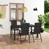 Image de vidaXL Ensemble à manger de jardin 5 pcs noir