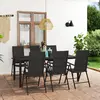 Image de vidaXL Ensemble à manger de jardin 7 pcs noir