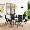 Image de vidaXL Ensemble à manger de jardin 5 pcs noir