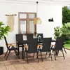 Image de vidaXL Ensemble à manger de jardin 9 pcs noir et marron