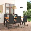 Image de vidaXL Ensemble à manger de jardin 7 pcs noir et marron