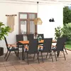 Image de vidaXL Ensemble à manger de jardin 9 pcs noir et marron