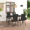 Image de vidaXL Ensemble à manger de jardin 5 pcs noir et marron