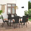 Image de vidaXL Ensemble à manger de jardin 7 pcs noir et marron
