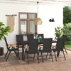 Image de vidaXL Ensemble à manger de jardin 9 pcs noir et marron