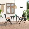 Image de vidaXL Ensemble à manger de jardin 3 pcs noir et marron