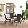 Image de vidaXL Ensemble à manger de jardin 5 pcs noir et marron
