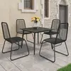 Image de vidaXL Ensemble à manger de jardin 5 pcs PVC résine tressée noir