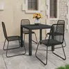 Image de vidaXL Ensemble à manger de jardin 5 pcs PVC résine tressée noir
