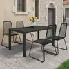 Image de vidaXL Ensemble à manger de jardin 5 pcs PVC résine tressée noir