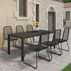 Image de vidaXL Ensemble à manger de jardin 7 pcs PVC résine tressée noir