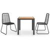 Image de vidaXL Ensemble à manger de jardin 3pcs PVC résine tressée noir marron