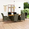 Image de vidaXL Ensemble à manger d'extérieur et coussins 7 pcs résine tressée