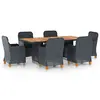 Image de vidaXL Ensemble à manger d'extérieur 7pcs et coussins résine tressée