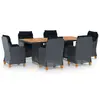 Image de vidaXL Ensemble à manger d'extérieur 7pcs et coussins résine tressée