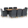 Image de vidaXL Ensemble à manger d'extérieur 9 pcs et coussins résine tressée
