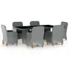 Image de vidaXL Ensemble à manger d'extérieur et coussins 7 pcs résine tressée