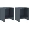 Image de vidaXL Tables de chevet 2 pcs Gris clair 35x30x40cm Bois de pin massif